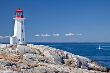 Beautiful rocky shore of Peggy's Cove - a short bus trip from Halifax Nova Scotia
