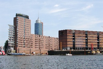 Skyline view Port of Hamburg