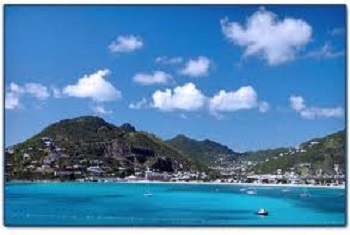 Scenic Mountains and vegetation of St, Maarten USVI